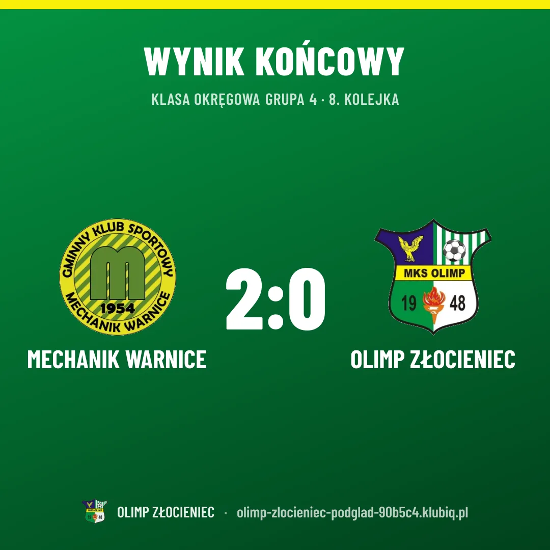MECHANIK Warnice 2:0 Olimp Złocieniec