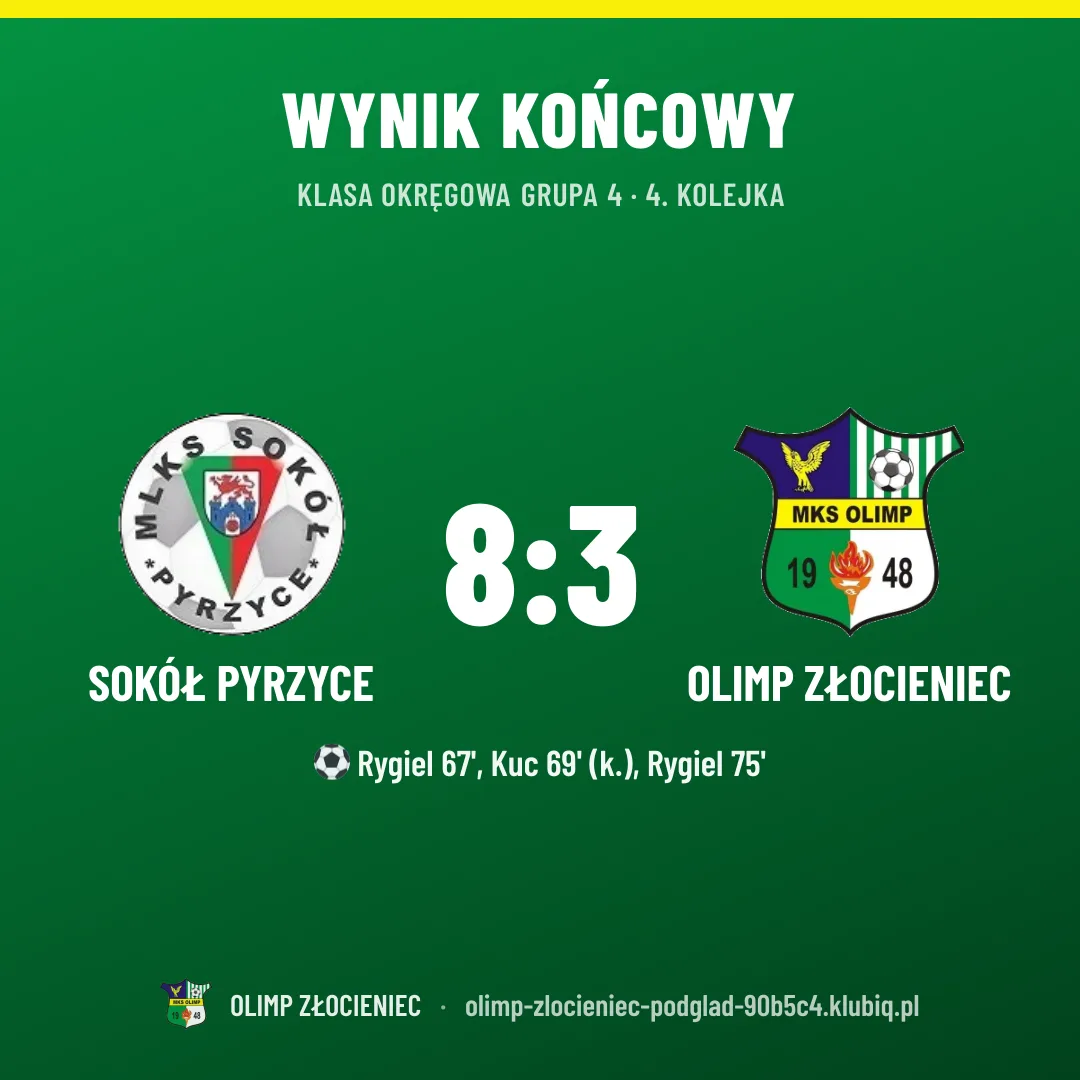 Sokół Pyrzyce 8:3 Olimp Złocieniec