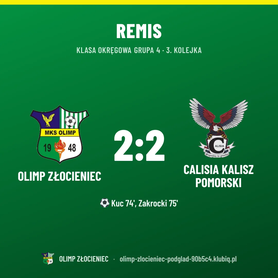 Olimp Złocieniec 2:2 CALISIA Kalisz Pomorski